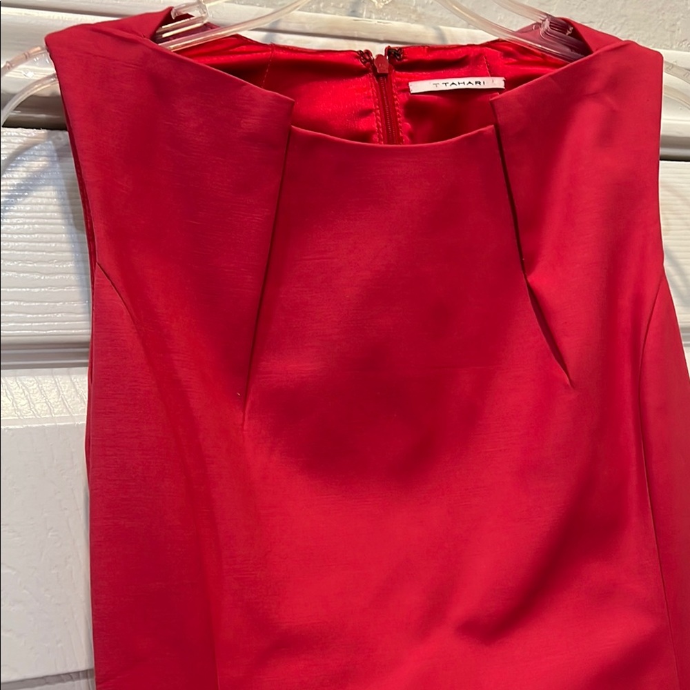 Tahari Red Sleeveless Dress